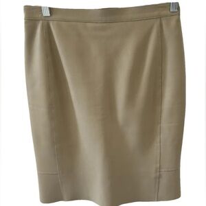 Lori Piana Mid-Length Leather Tan Skirt